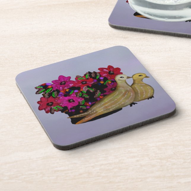 Two Turtle Doves Coaster Set (Left Side)