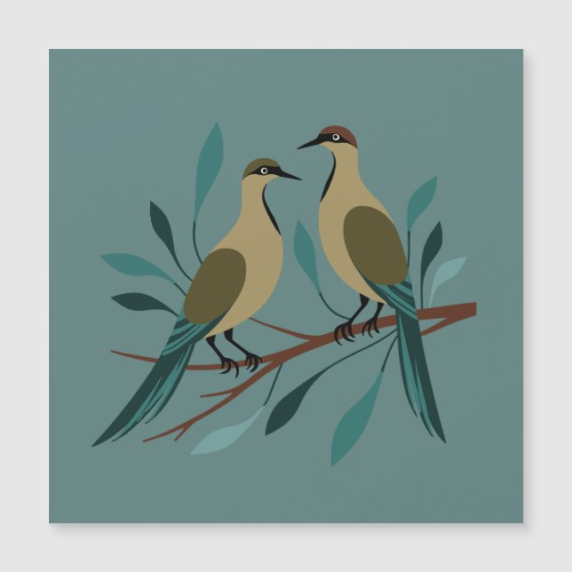 Two Turtle Doves Cut-Out Stencil Retro Style 3 (Front)