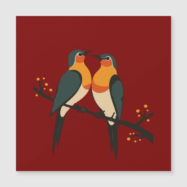 Two Turtle Doves Cut-Out Stencil Retro Style 6 (Front)