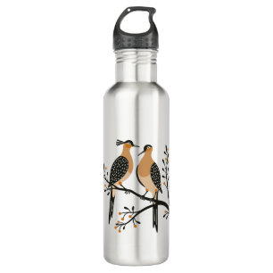 Two Turtle Doves Cut-Out Stencil Retro Style 7 710 Ml Water Bottle