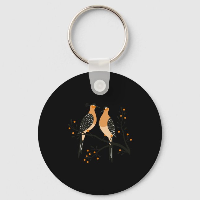 Two Turtle Doves Cut Out Stencil Retro Style 7 Bab Keychain (Front)