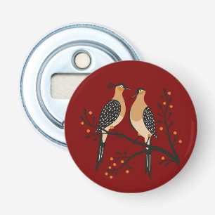 Two Turtle Doves Cut-Out Stencil Retro Style 7 Bottle Opener
