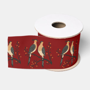 Two Turtle Doves Cut-Out Stencil Retro Style 7 Grosgrain Ribbon