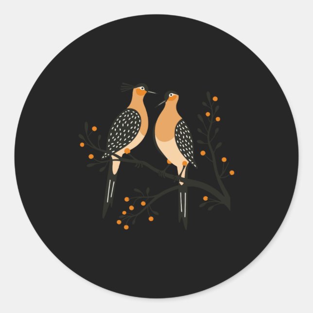 Two Turtle Doves Cut Out Stencil Retro Style 7 T S Classic Round Sticker (Front)