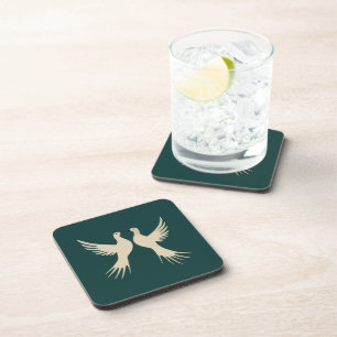 Two Turtle Doves Cut-Out Stencil-Style 2 Coaster