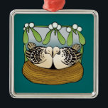 Two turtle doves metal ornament<br><div class="desc">Two turtle doves twelve days of Christmas ornament.</div>