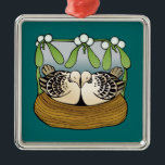 Two turtle doves metal ornament<br><div class="desc">Two turtle doves twelve days of Christmas ornament.</div>