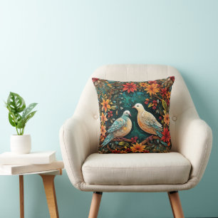 Two Turtle Doves Throw Pillow