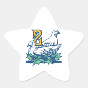 Two Turtledoves Star Sticker