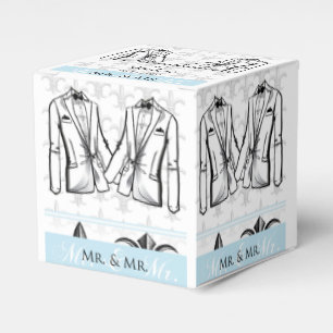 Two Tuxedo Groom Gay Wedding Favour Box