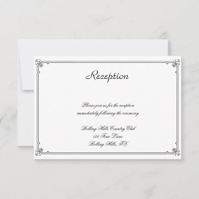 Two Tuxedos on White Gay Wedding Reception Invitation (Front)