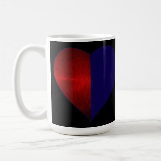 two two tone hearts coffee mug (Left)