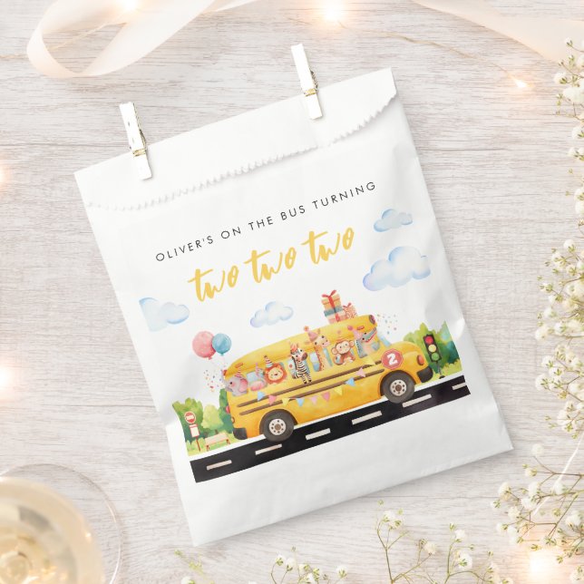 Two Two Two School Bus Treat Bag (Clipped)