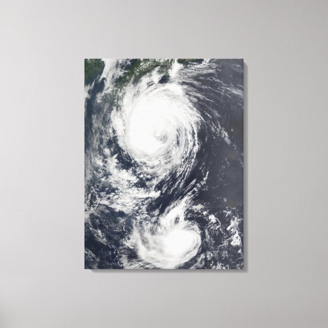 Two Typhoon systems approaching the Far East Canvas Print (Front)