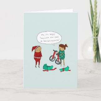 Two Unicycles | Funny Comic Cycling Christmas Card