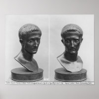 Two views of a bust of Emperor Augustus