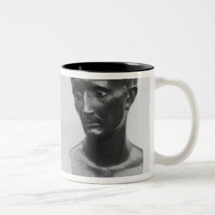 Two views of a bust of Emperor Augustus Two-Tone Coffee Mug