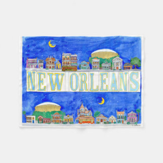 Two Views of New Orleans Fleece Blanket