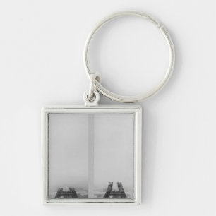 Two views of the construction of the Eiffel Keychain
