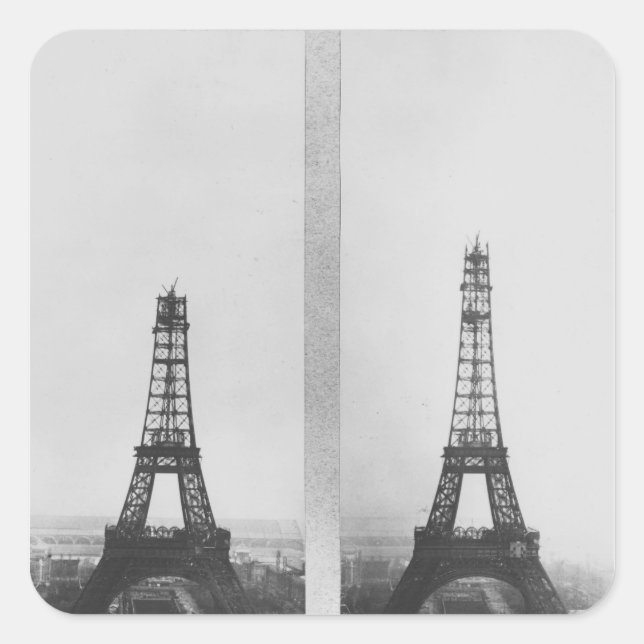 Two views of the construction of the Eiffel Square Sticker (Front)