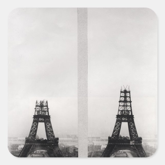 Two views of the construction of the Eiffel Square Sticker (Front)