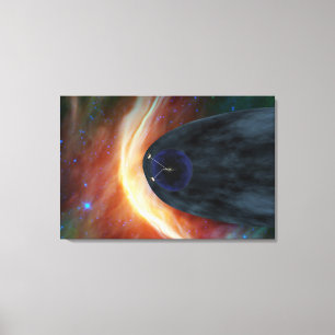 Two Voyager Spacecraft Exploring Turbulent Space. Canvas Print