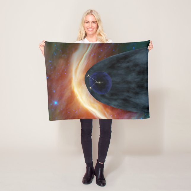 Two Voyager Spacecraft Exploring Turbulent Space. Fleece Blanket (In Situ)
