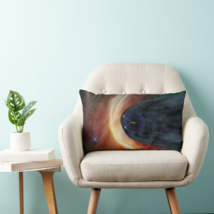 Two Voyager Spacecraft Exploring Turbulent Space. Lumbar Pillow