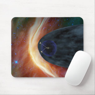 Two Voyager Spacecraft Exploring Turbulent Space. Mouse Pad