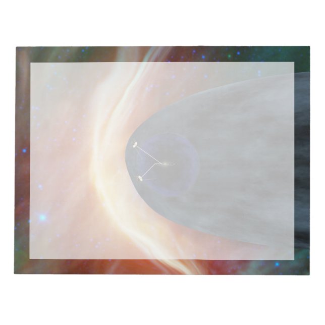 Two Voyager Spacecraft Exploring Turbulent Space. Notepad (Front)