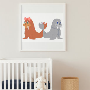 Two Walruses Poster