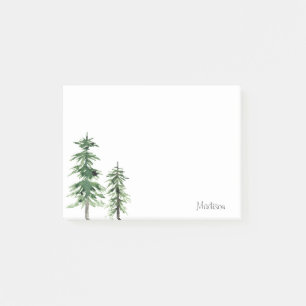 Two Watercolor Pine Trees Post-it Notes