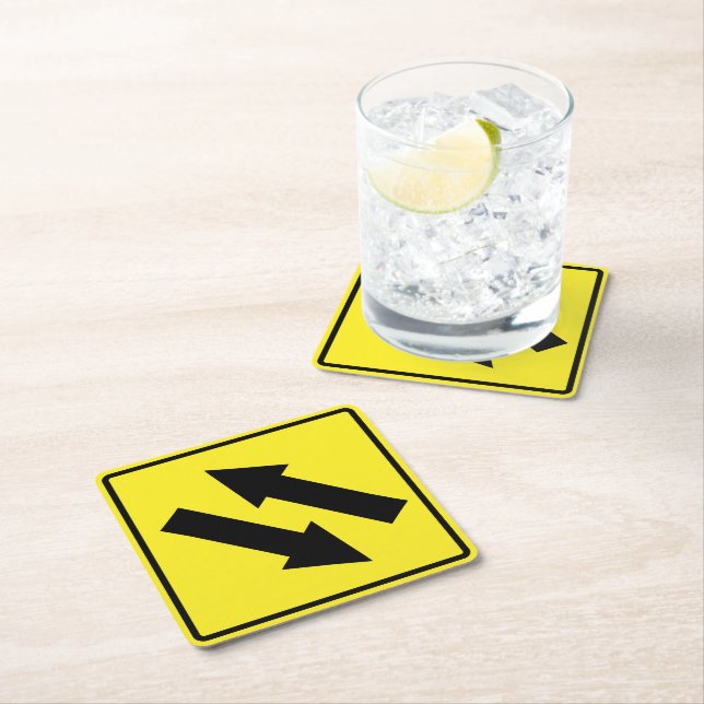 Two Way Traffic Sign Paper Coaster (Insitu)