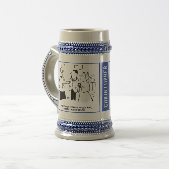 Two Wedding Themed Cartoons. Beer Stein (Front Left)
