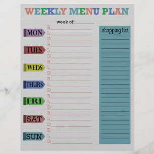 Two Week Menu Plan