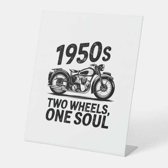 Two-Wheel, One-Soul Motorcycle Pedestal Sign (Front)