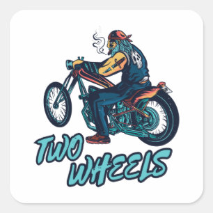 Two Wheels Motorcycle Square Sticker