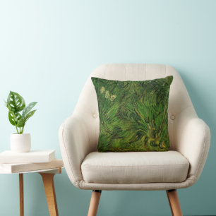 Two White Butterflies by Vincent van Gogh Throw Pillow