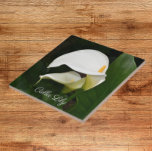Two White Calla Lilies Floral Tile<br><div class="desc">For flower and plant lovers! Ceramic tile that features a photo image of two, gorgeous, white Calla Lilies and their green foliage. A lovely, floral design! Select your tile size. Makes a pretty kitchen trivet!</div>