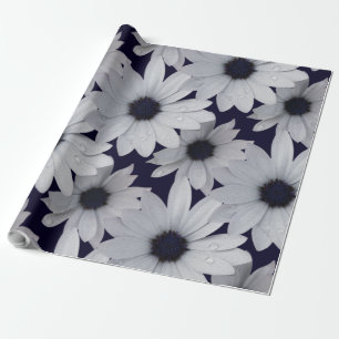 two white flowers wrapping paper