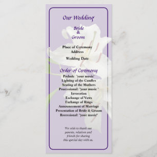Two White Lilies Wedding Program