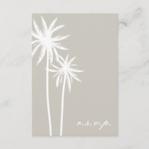 Two White Palm Trees Wedding RSVP Card