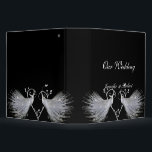 Two White Peacocks and Heart Monogram Binder<br><div class="desc">Set a tone of sophistication and elegance for your wedding. This beautiful wedding design called Two White Peacocks and Heart Monogram, has two facing white peacocks in front of a white scroll style heart. Place your monogram in the middle of your heart for a perfect initial statement. Your names go...</div>