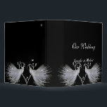 Two White Peacocks and Heart Monogram Binder<br><div class="desc">Set a tone of sophistication and elegance for your wedding. This beautiful wedding design called Two White Peacocks and Heart Monogram, has two facing white peacocks in front of a white scroll style heart. Place your monogram in the middle of your heart for a perfect initial statement. Your names go...</div>