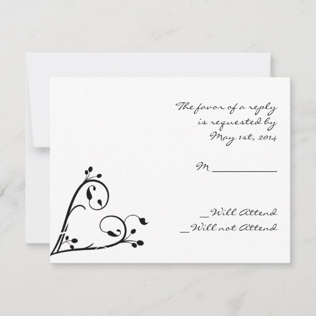 Two White Peacocks and Heart Response Card (Front)