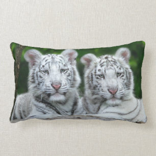 TWO WHITE TIGER CUBS PILLOW