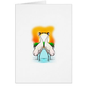 Two Whooping Cranes Kissing