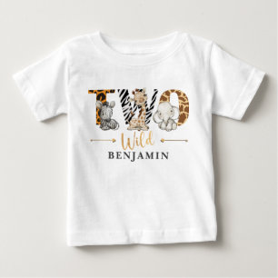 Two Wild 2nd Birthday Jungle Baby T-Shirt