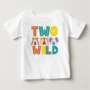 Two Wild Animal Second Birthday Baby T-Shirt