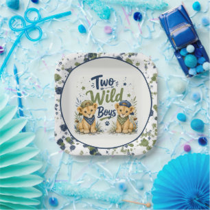 Two Wild Boys Birthday Bash Paper Plate
